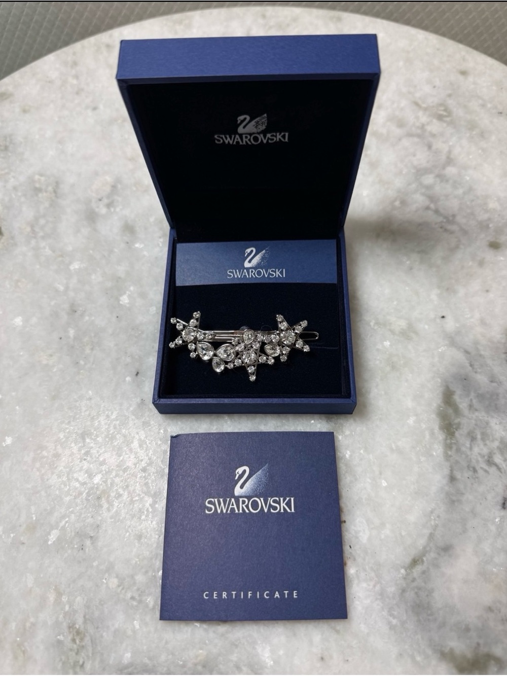 NIB Swarovski Crystal Hair Barrette Clip